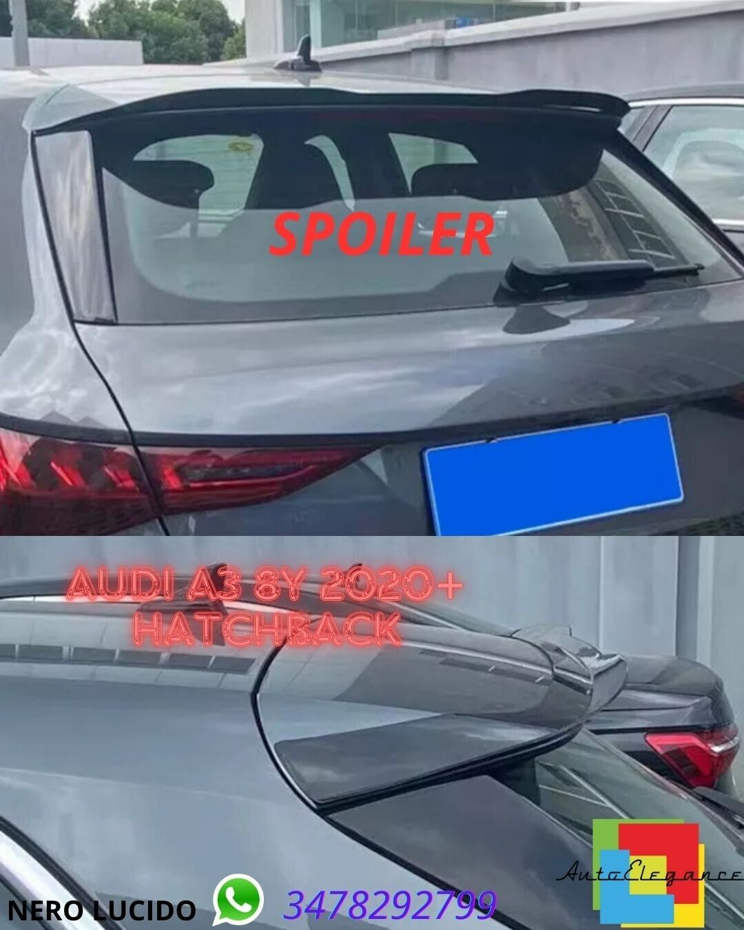 ?GL&Auml;NZENDER schwarzer SPOILER passend f&uuml;r Audi A3 8Y 2020+ Schr&auml;gheck ?
