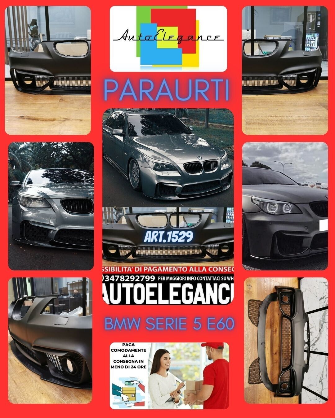 PARE-CHOCS AVANT ADAPT&Eacute; POUR BMW S&Eacute;RIE 5 E60 E61 2003-2010 LOOK M4