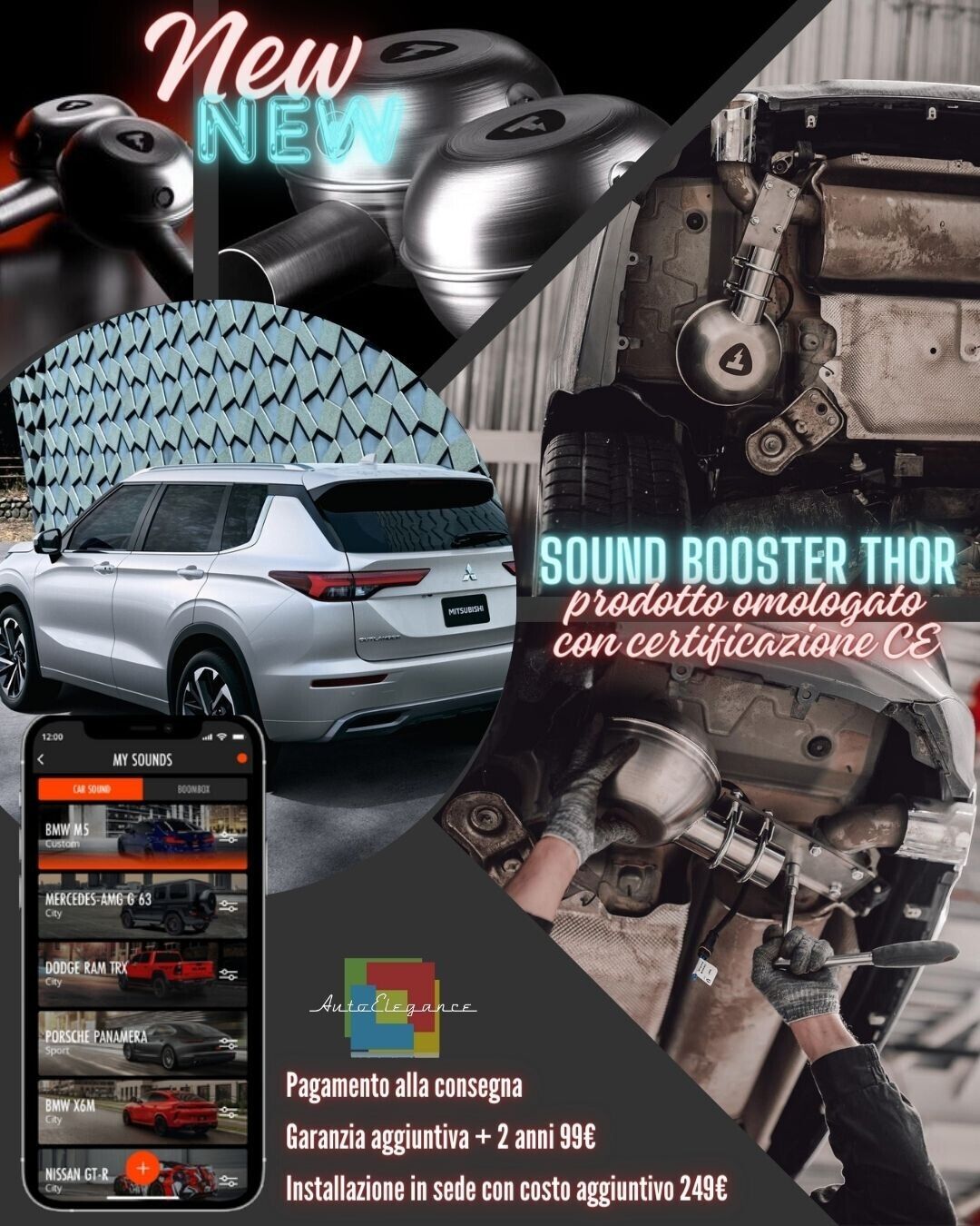 Sound Booster Thor Suono Sportivo Scarico per MITSUBISHI OUTLANDER III  08-23