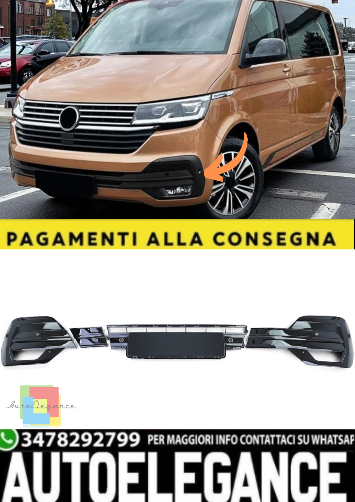 Cadres De Brouillard Noir Brillant Pour VW T6.1 Bus Transporter (Depuis 2019)