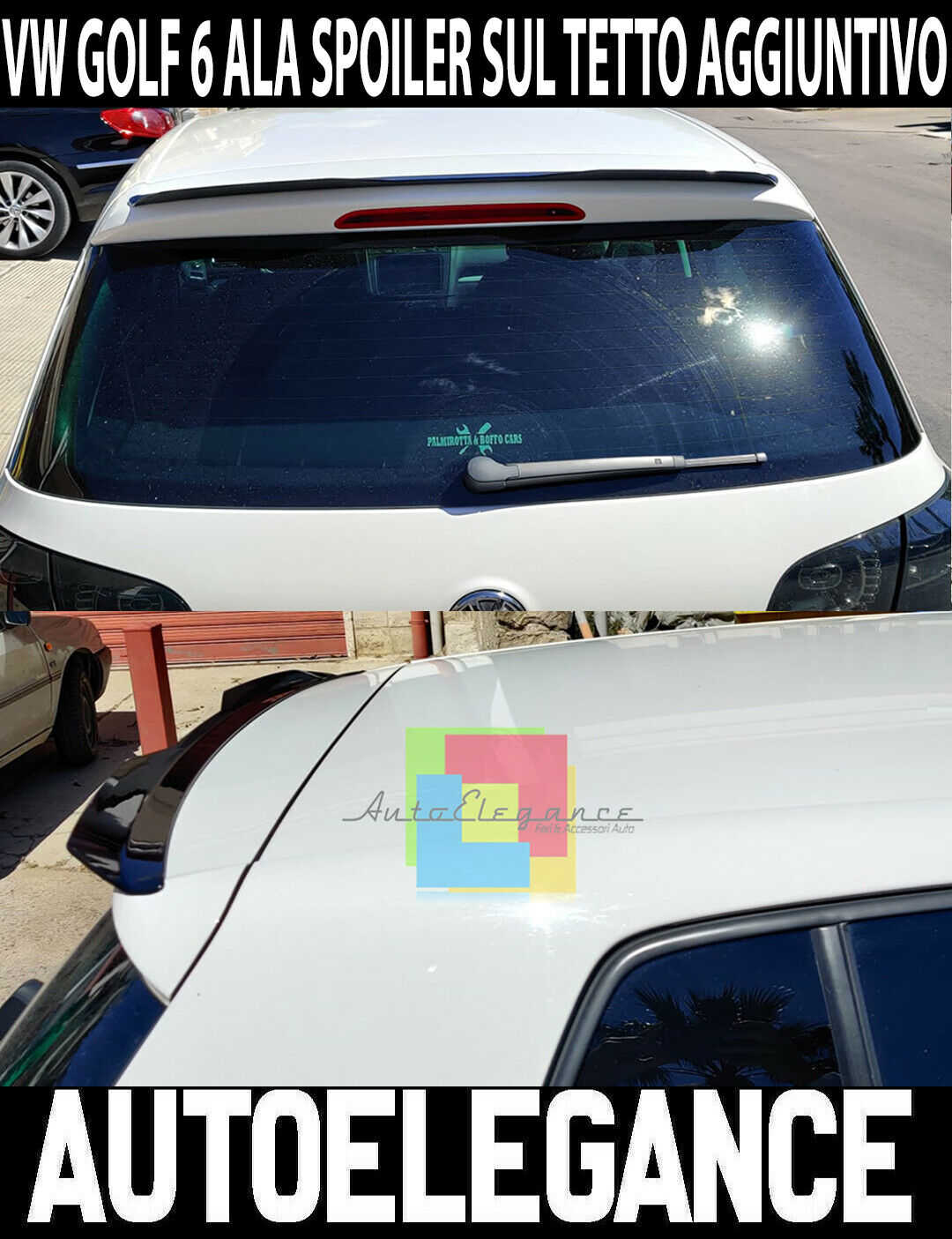 VW Golf 6 VI 08-12 Spoiler Toit Arri&egrave;re Additionnel Sportif ABS Noir Aile