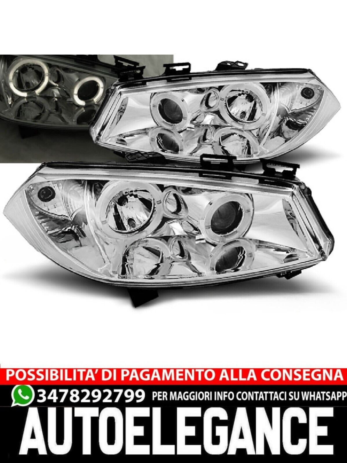 FARI CROMATI ADATTI PER RENAULT MEGANE II 11.02-12.05