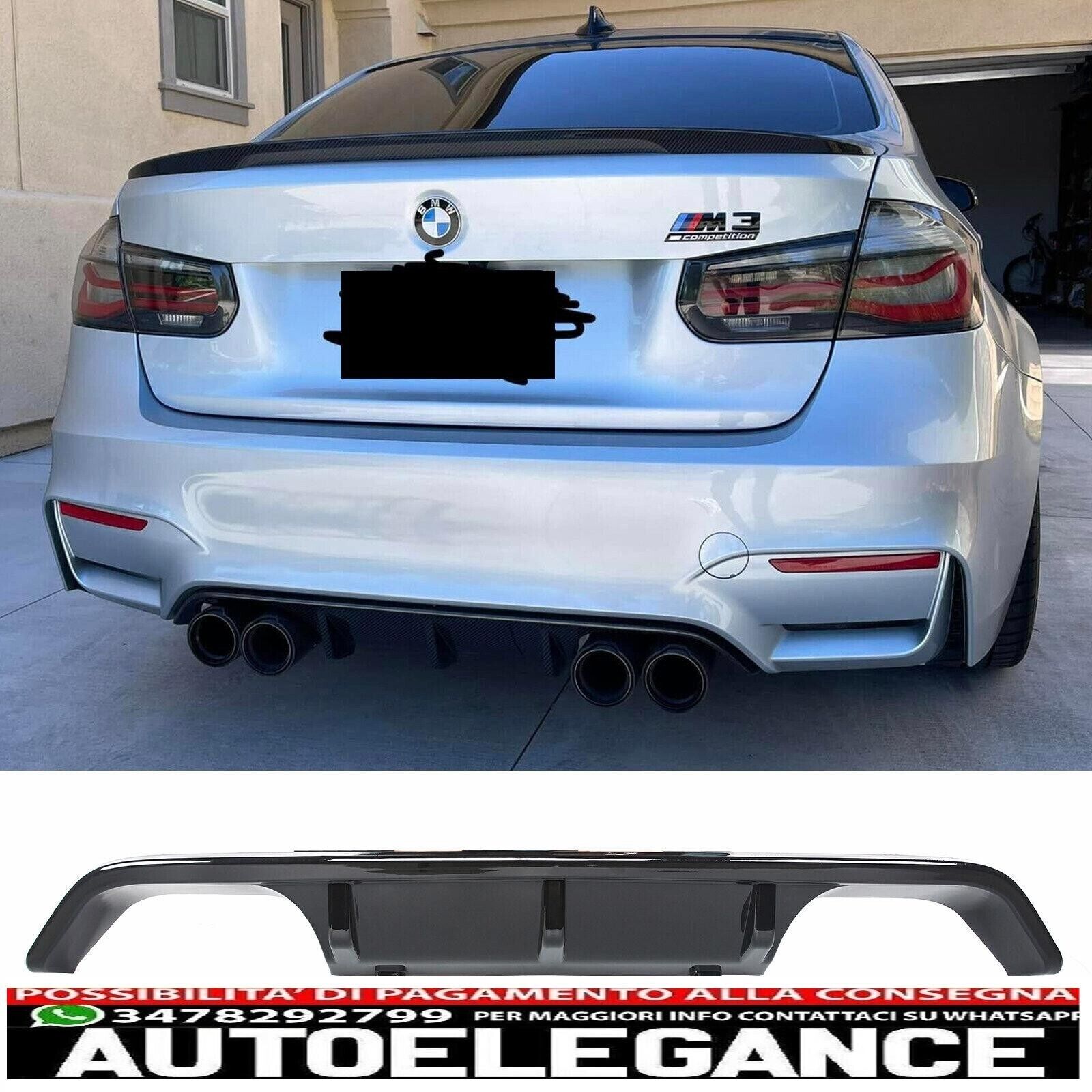 diffusore posteriore terminale di scarico doppio tubo vs ottica per bmw 3er m3 f