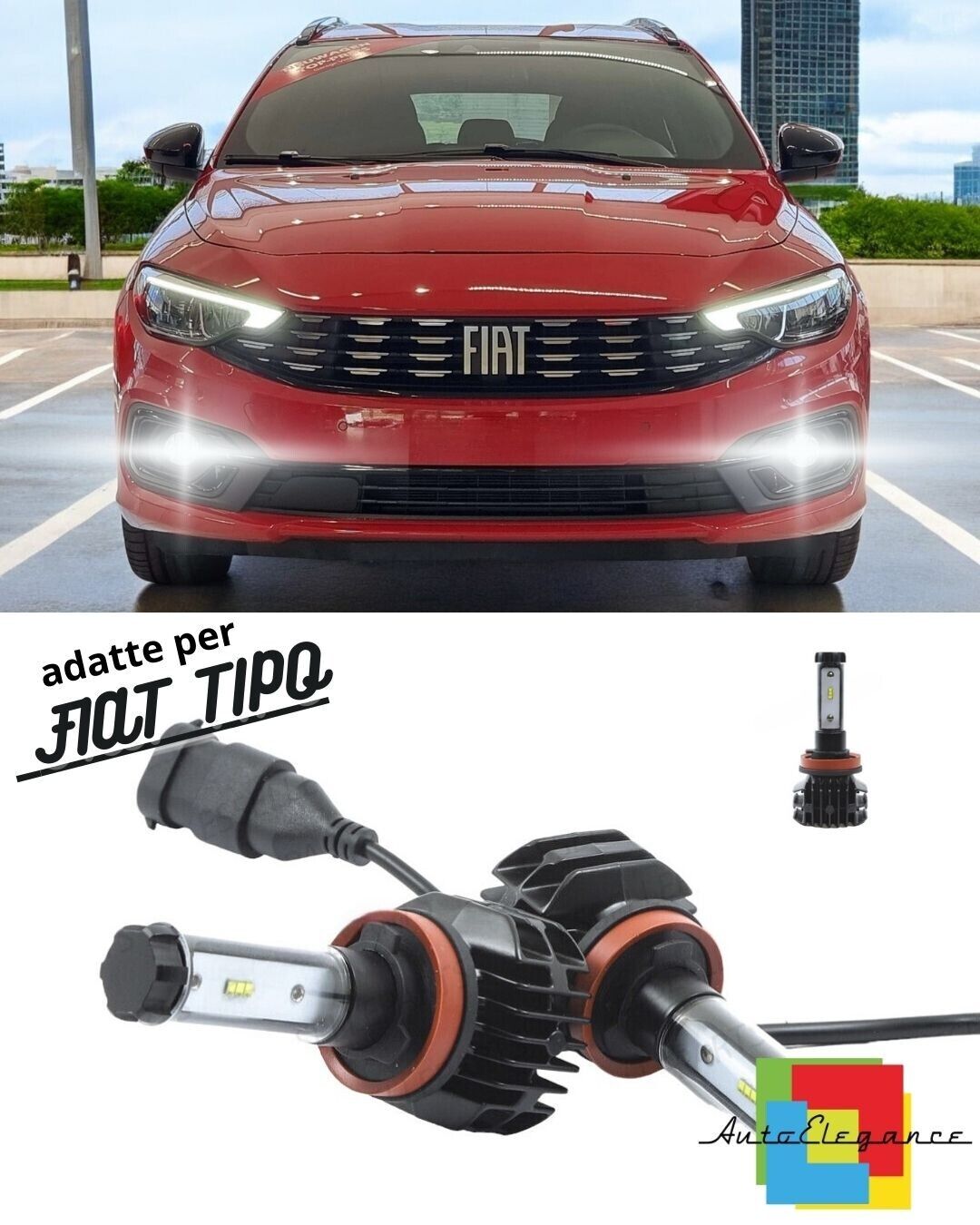 ??KIT LED H11 6000K CANBUS XENON 9800 LM LUMEN FENDINEBBIA FIAT TIPO??