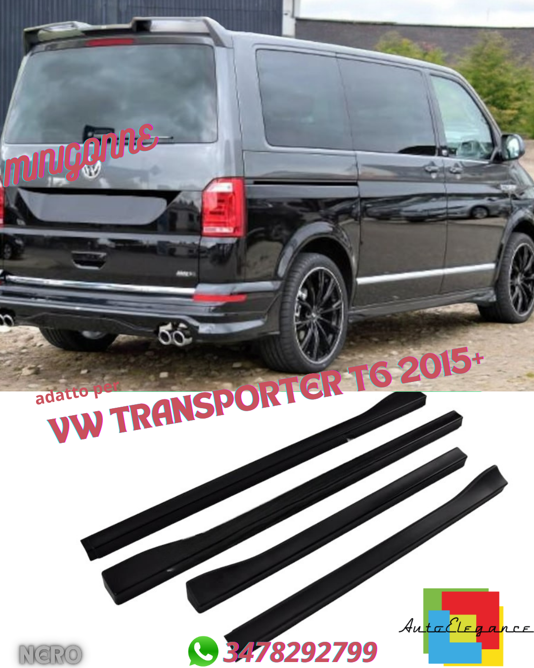 Mini-Jupes Adapt&eacute; pour VW Transporter T6 2015 +
