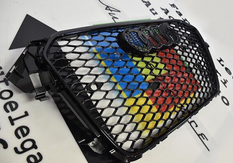 PARRILLA DELANTERA AUDI A4 B8 2012-2015 PARRILLA ELEVADORA RS4 HONEYCOMB NEGRA