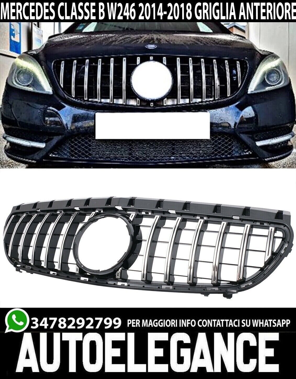 FRONTGRILL MERCEDES B-KLASSE W246 2014-2018 AMG FRONTGRILL SATINPROFILE