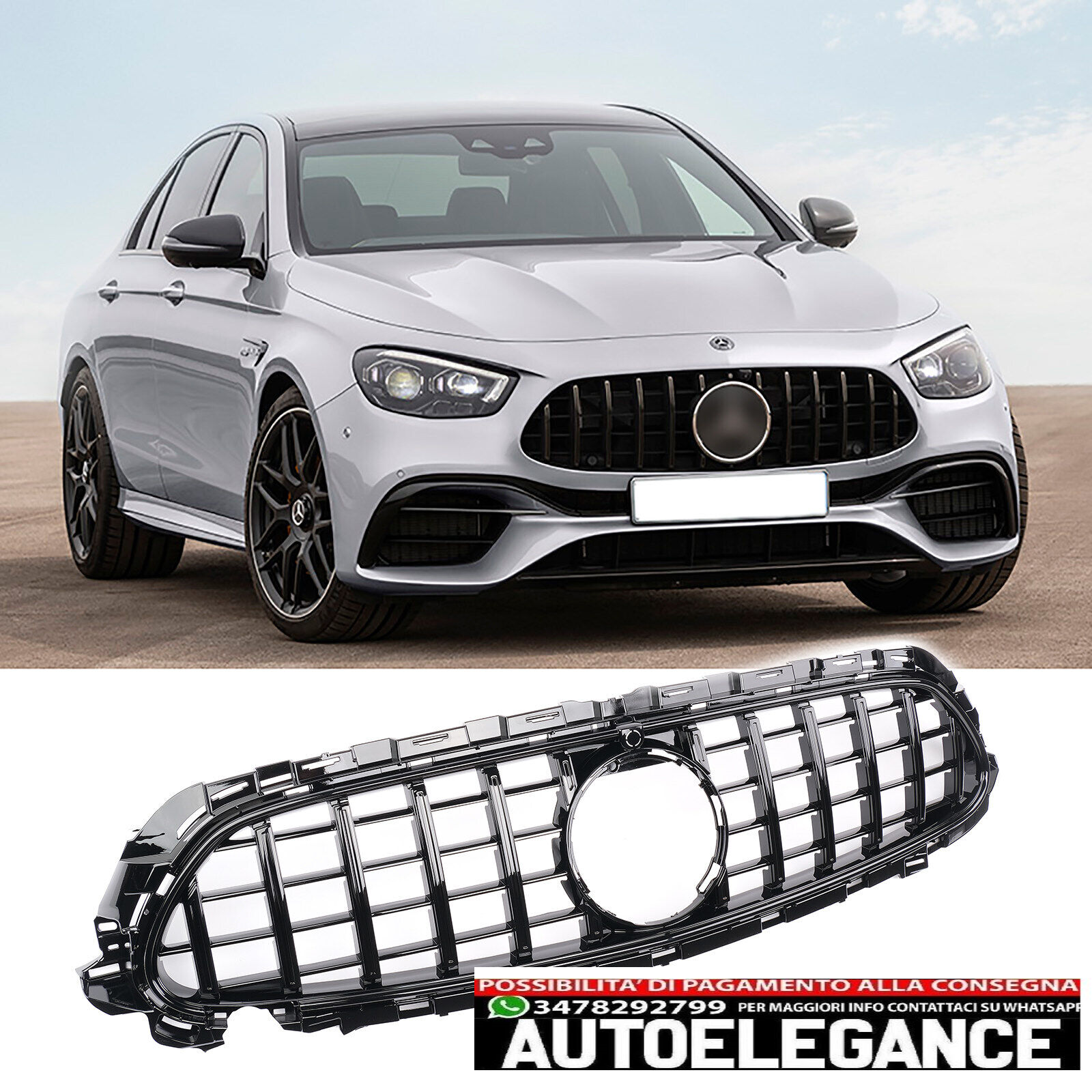 Rejilla Panamericana Apta Para Mercedes Clase E W213 AMG Desde 20 Negro