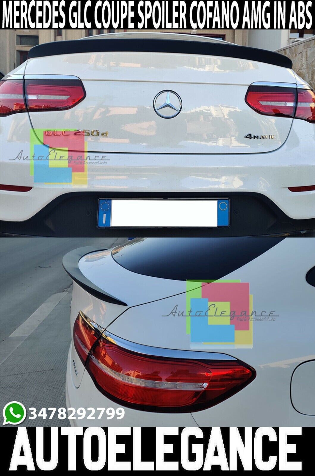 SPOILER DE CAPOT ARRIERE POUR MERCEDES GLC COUPE C253 2015-2020 ABS AMG