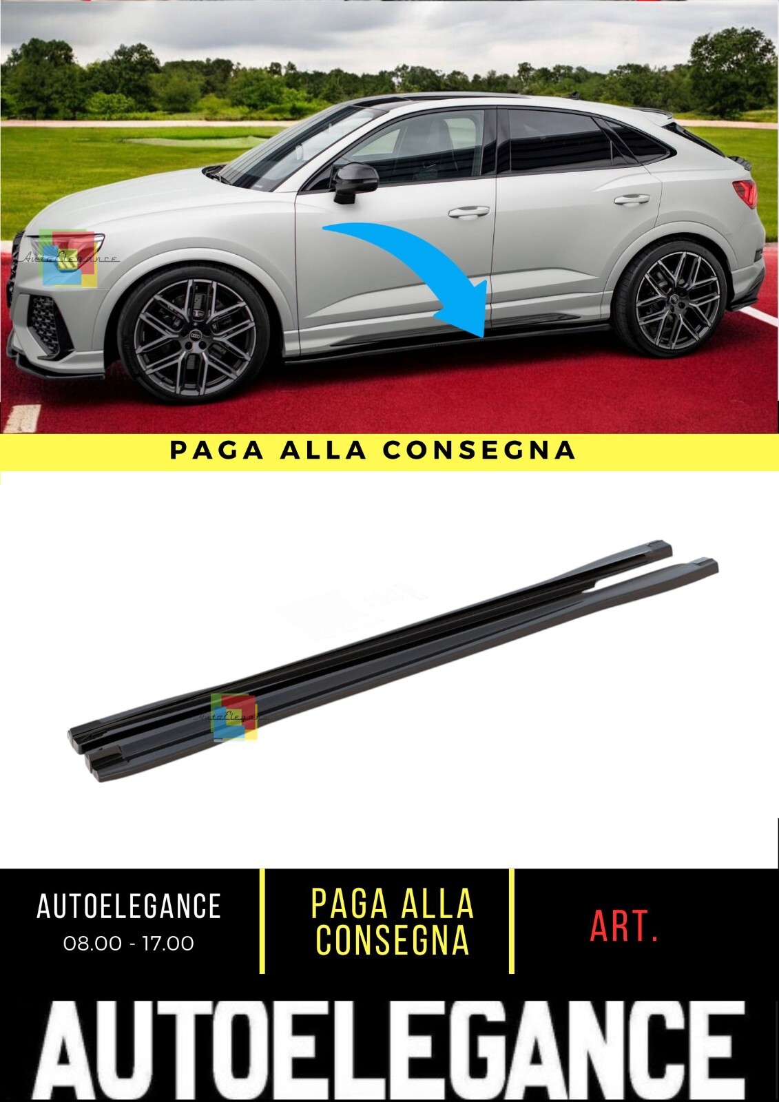 Minigonne Laterali V.2 Adatto Per Audi Q3 S-Line / RSQ3 F3