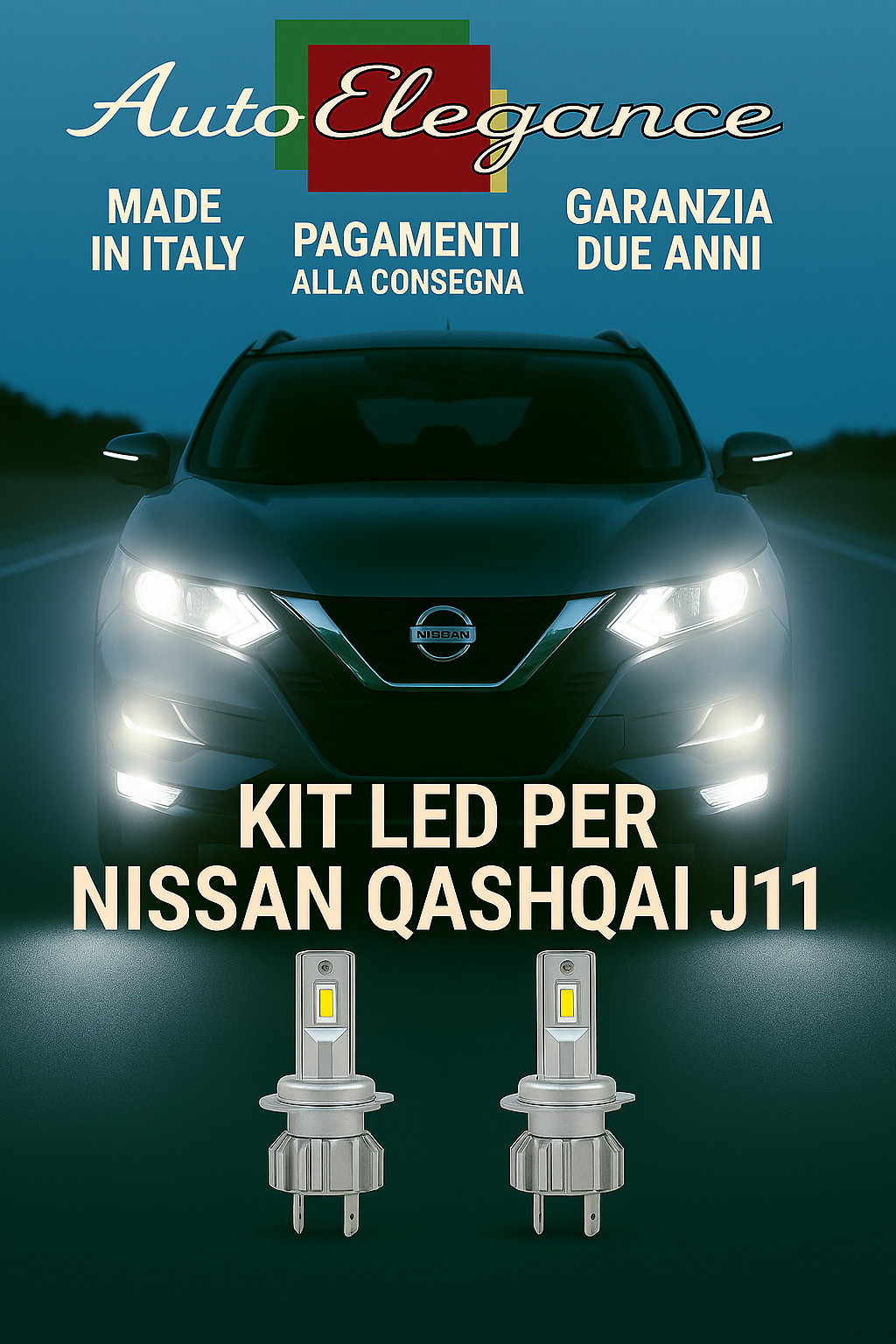 Kit LED H7 Abbagliants 6000K Pour Nissan Qashqai J11 | Blanc CANBUS