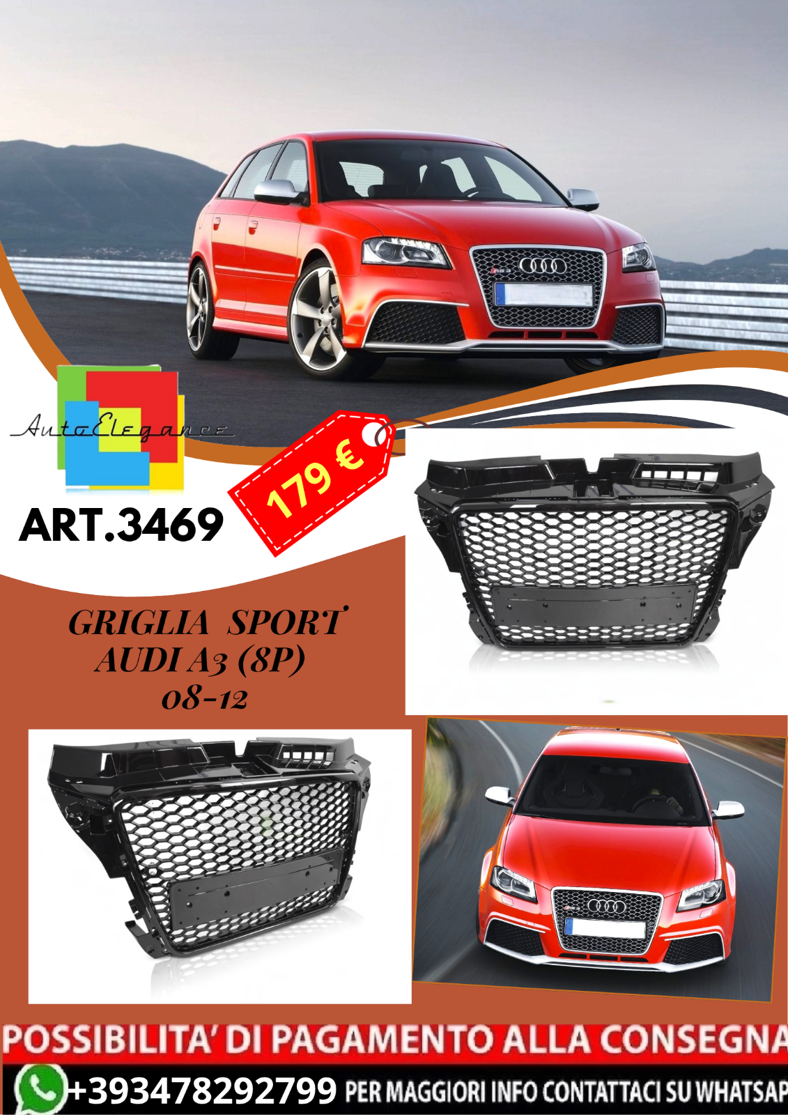 ART.3469 GRIGLIA SPORT passend für AUDI A3 (8P) 08-12