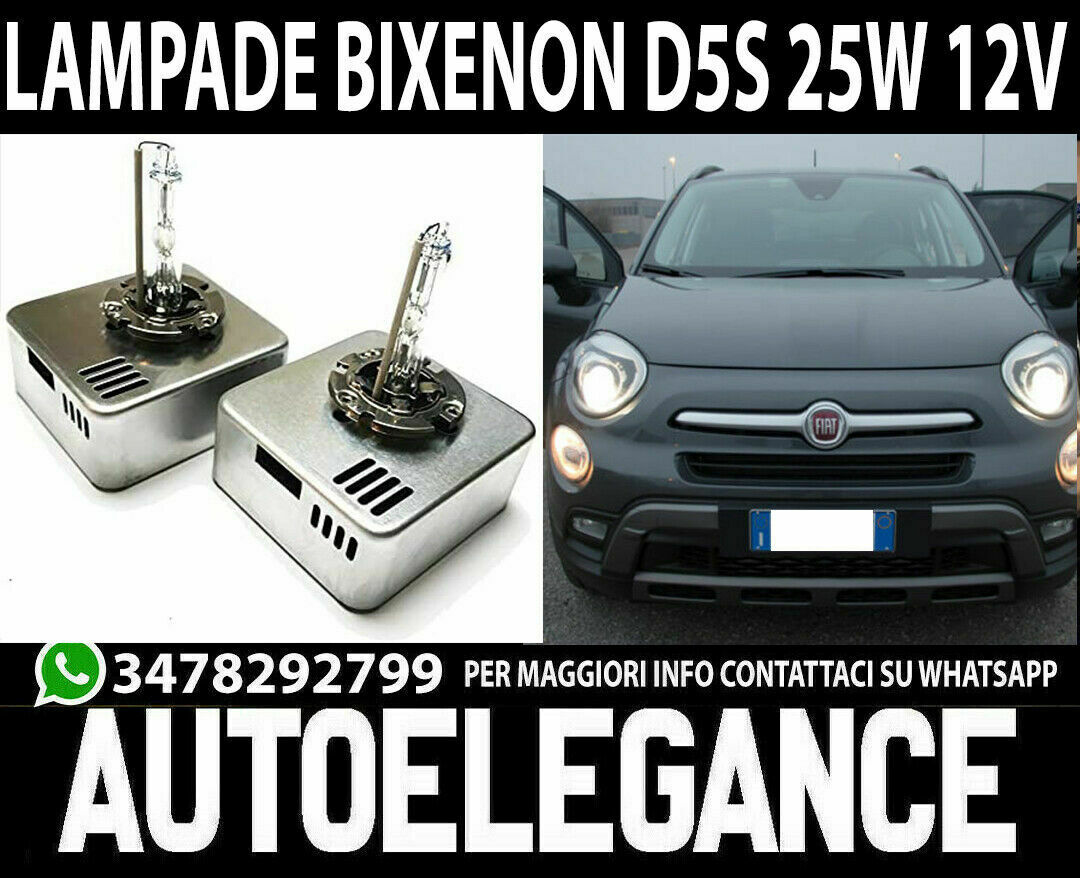 FIAT 500X COPPIA LAMPADE D5S 25W 12V RICAMBIO XENON 4300K BIANCO