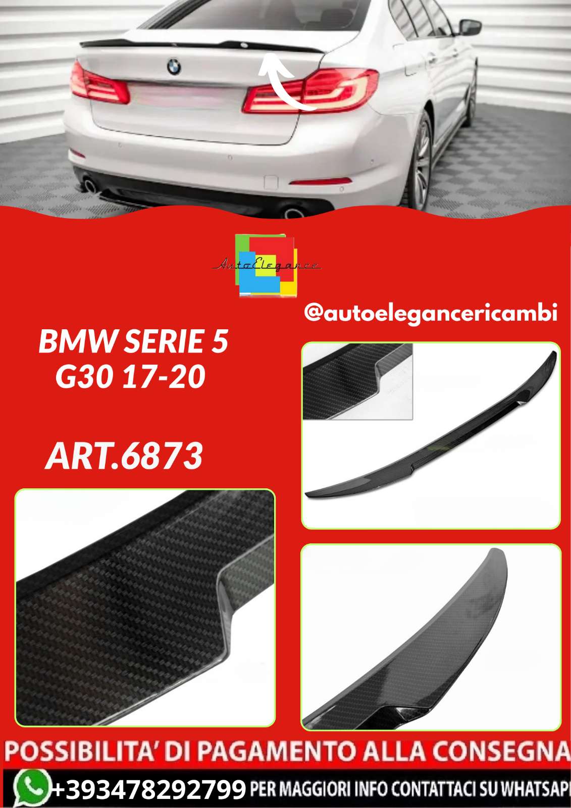 ART.6873  SPOILER  BMW SERIE 5 G30 17-20
