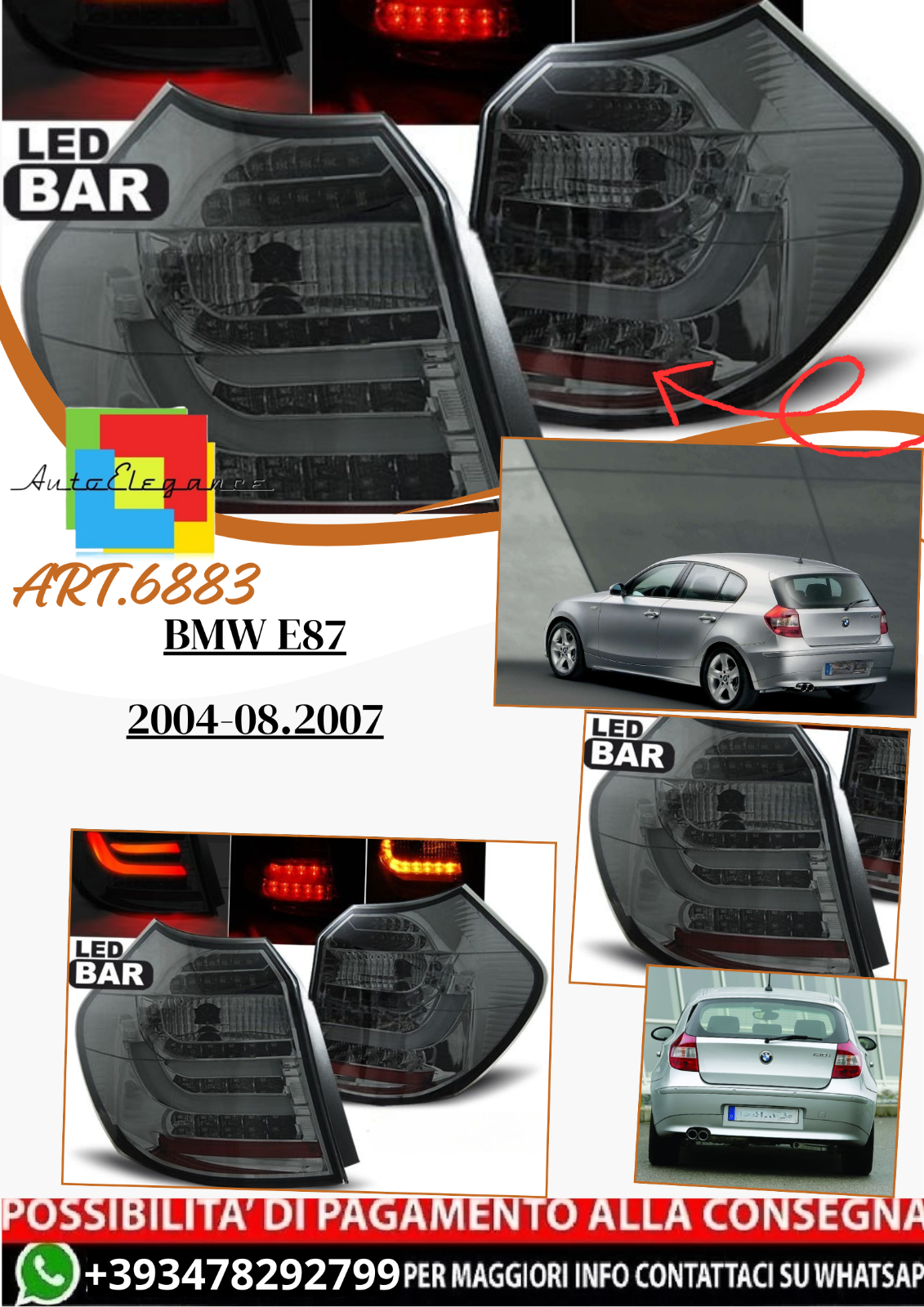 ART.6883 Piloto trasero LED compatible con BMW E87 2004-08.2007