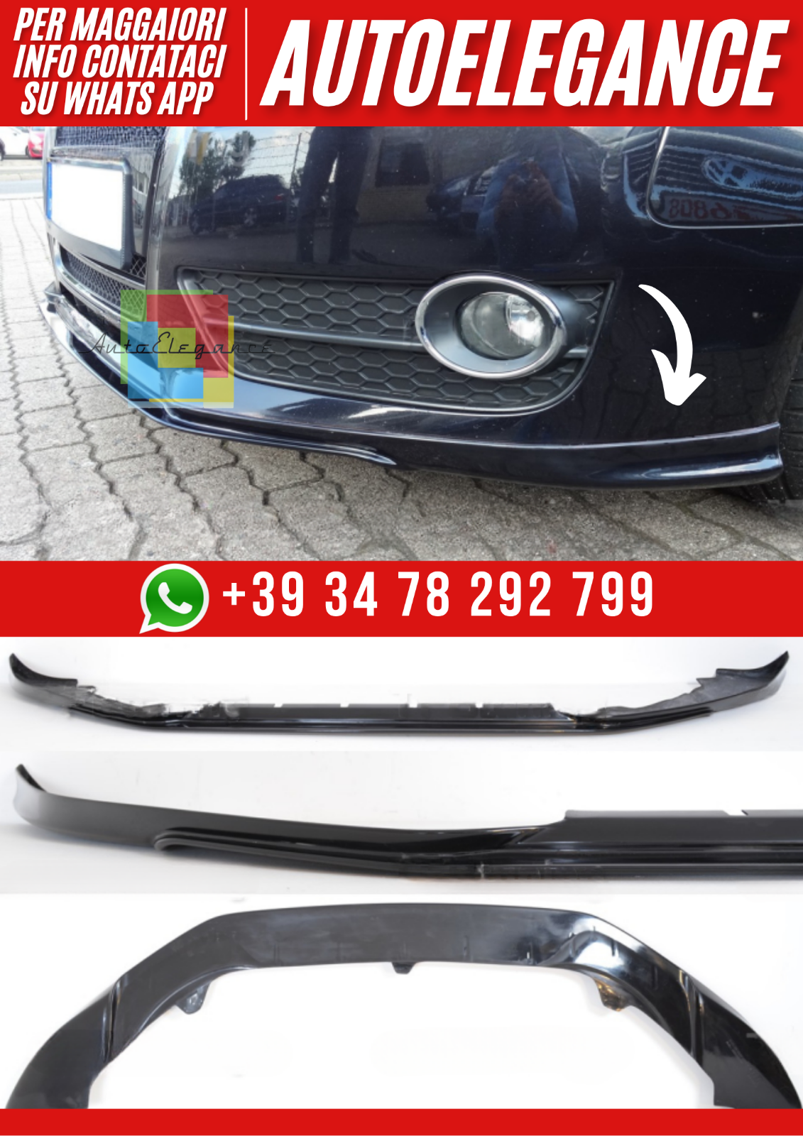 S&eacute;parateur Avant pour Audi A5 Cabriolet 8T 2007 &ndash;2011 &ndash; Ver. 1 Look Sportif