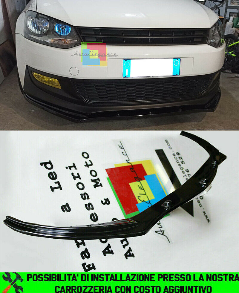 VW Polo 6R 6C 2009 Au 2016 Lip Spoiler Sous Pare-Choc ABS Noir
