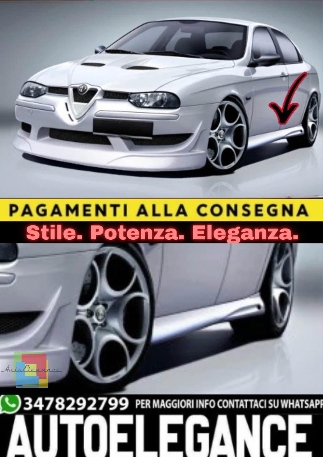 ?Minigonne Laterali in ABS per Alfa Romeo 156 (Berlina/Sportwagon)?