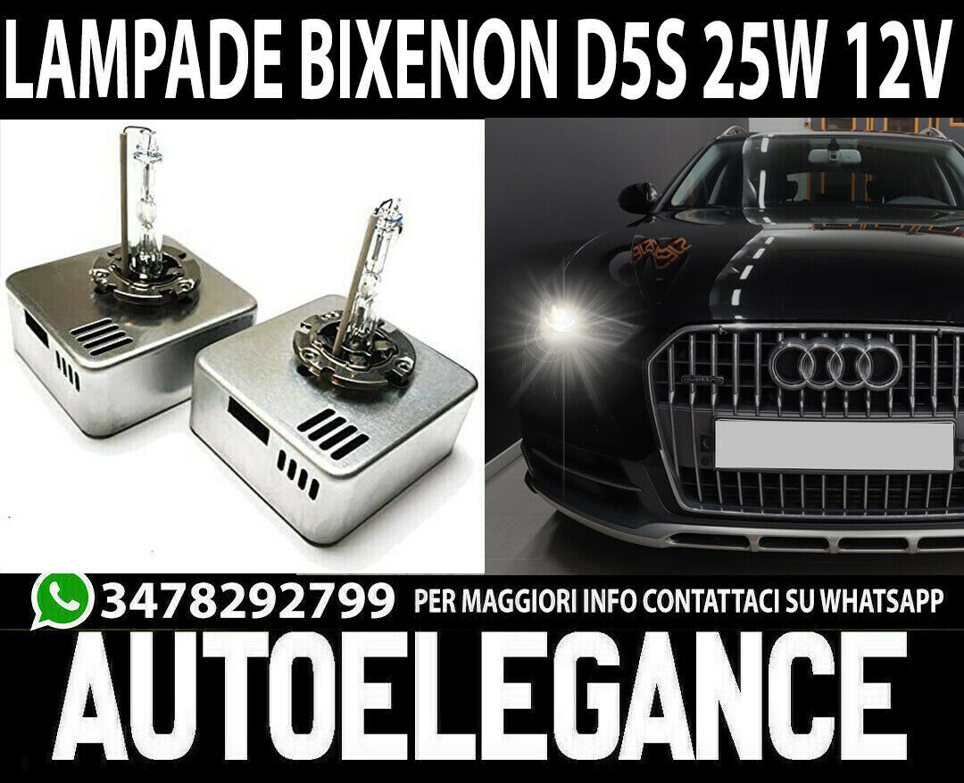 AUDI A6 4G2 C7 ALLROAD COPPIA LAMPADE D5S 25W 12V RICAMBIO XENON 4300K BIANCO