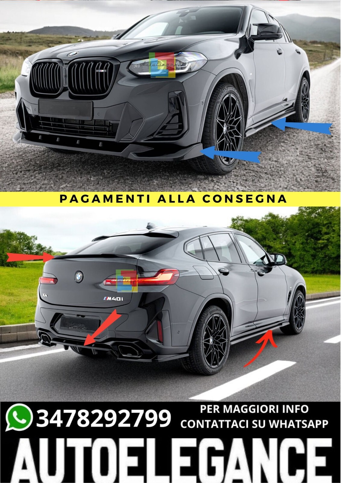 Bodykit V.3 Geeignet F&uuml;r BMW X4 M-PACK G02 Facelift