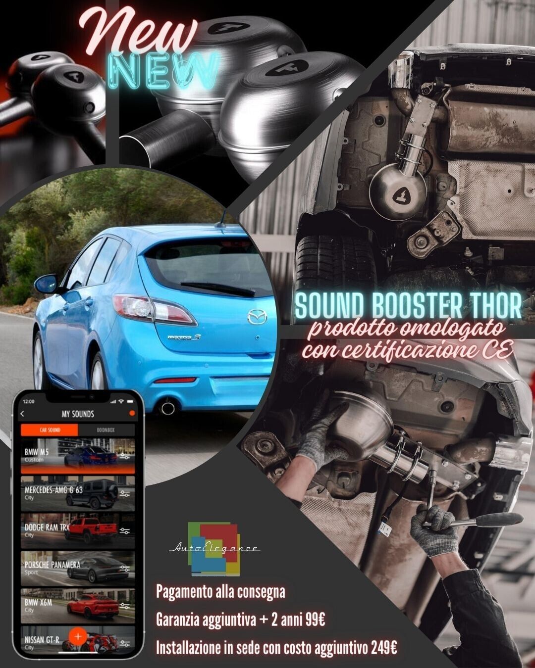 Sound Booster Thor Suono Sportivo Scarico adatto per MAZDA 3 Hatchback BL 08-23