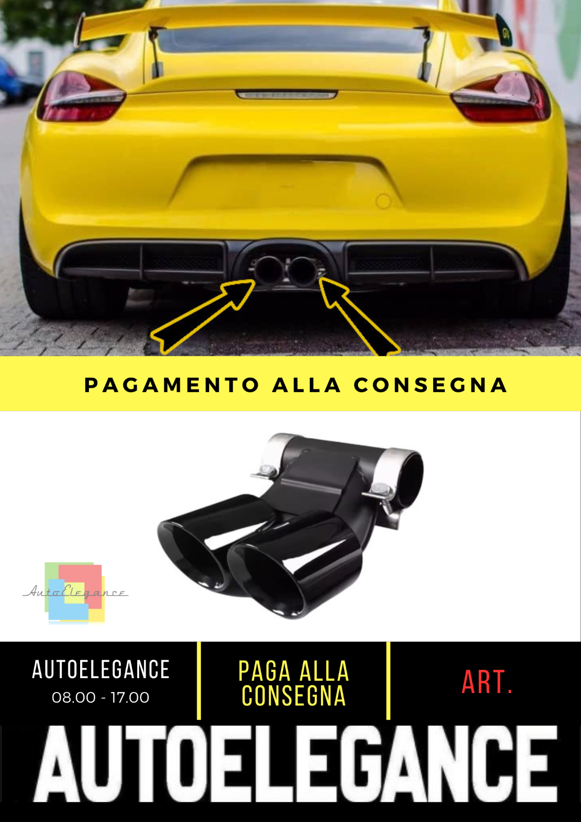 ⭐TERMINALI DI SCARICO SPORTIVI ADATTO PER Porsche Cayman 16⭐