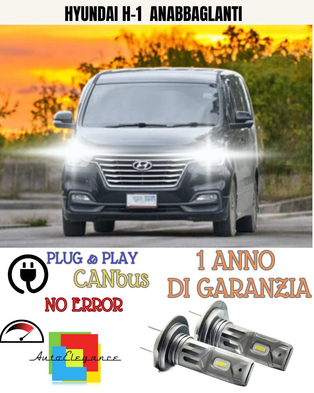 ?KIT LED  HYUNDAI H-1  H7 6000K BIANCO ANABBAGLIANTI?