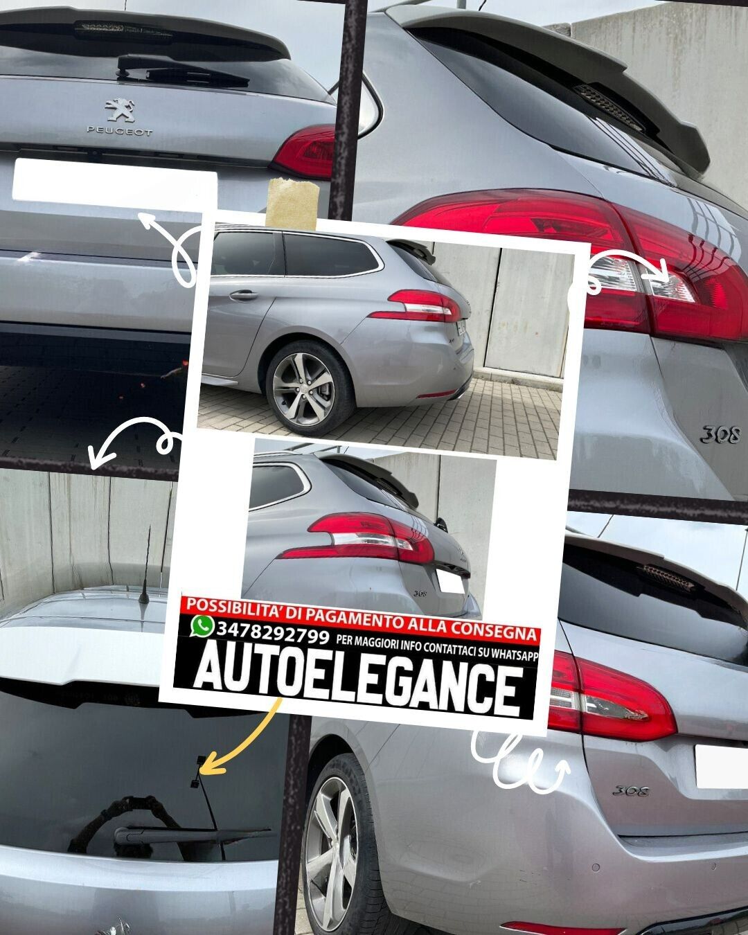 SPOILER ADATTO PER PEUGEOT 308 SW STATION WAGON dal 2013