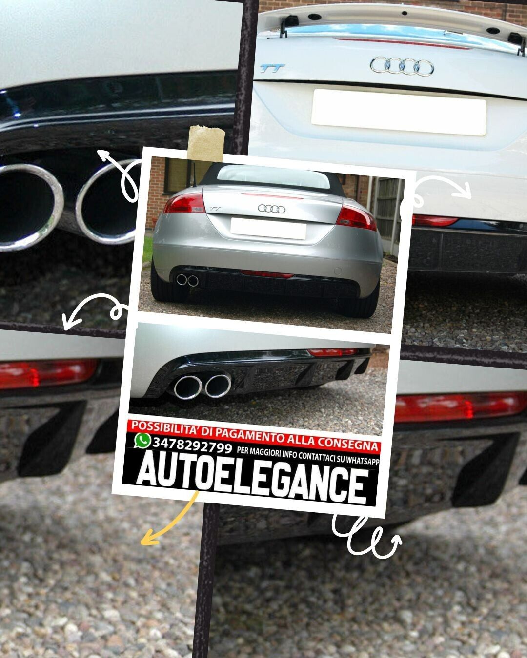 DIFFUSORE ADATTO PER AUDI TT 8J look RSTT