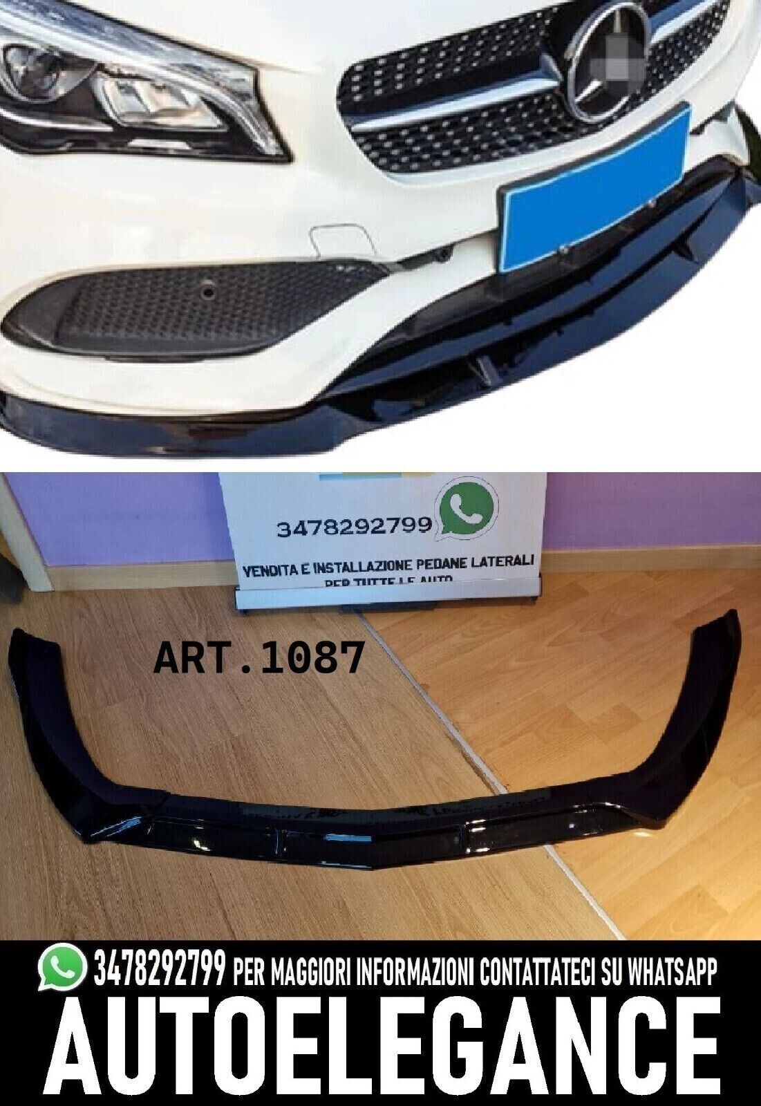 STO&szlig;STANGENTEILER 3 ST&Uuml;CK CLA W117 2012-2015 AMG LOOK BRABUS GLANZ SCHWARZ 1087