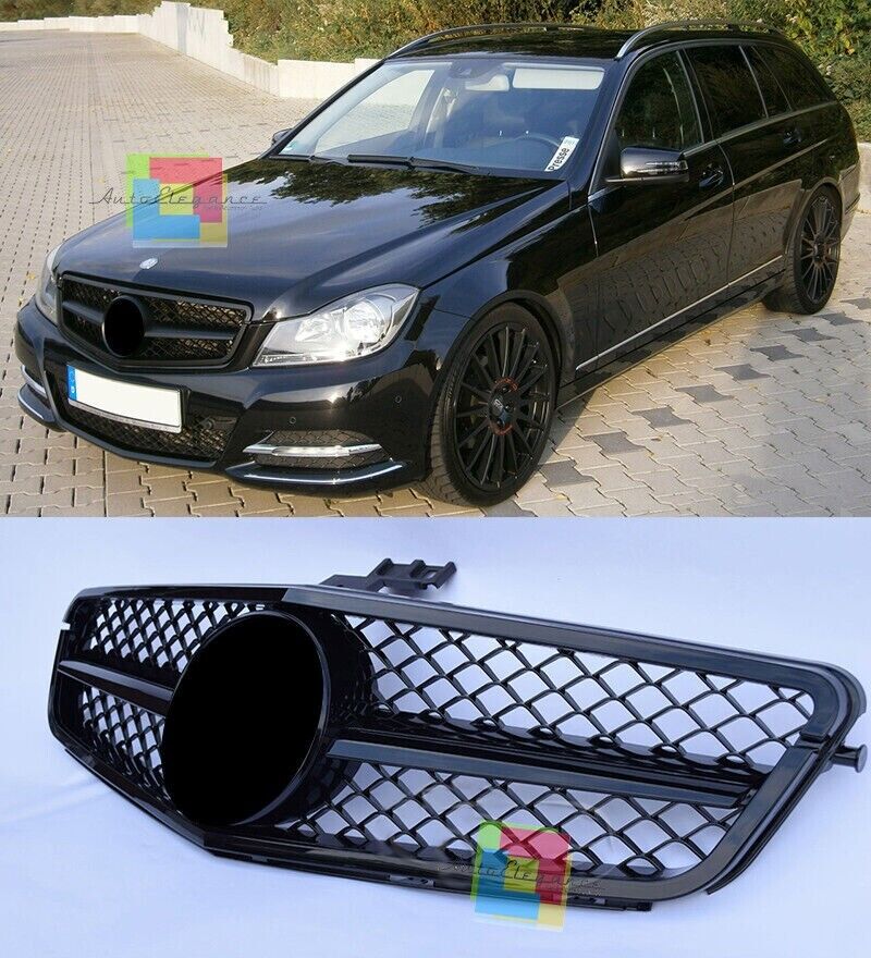 FRONTGRILL MERCEDES-BENZ C-KLASSE W204 2007-2014 AMG-LOOK SCHWARZ