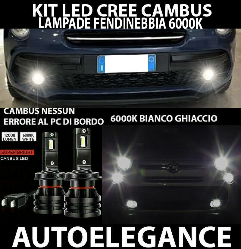 FIAT 500L 500 L COPPIA LAMPADE FENDINEBBIA LED 10.000LM - AT