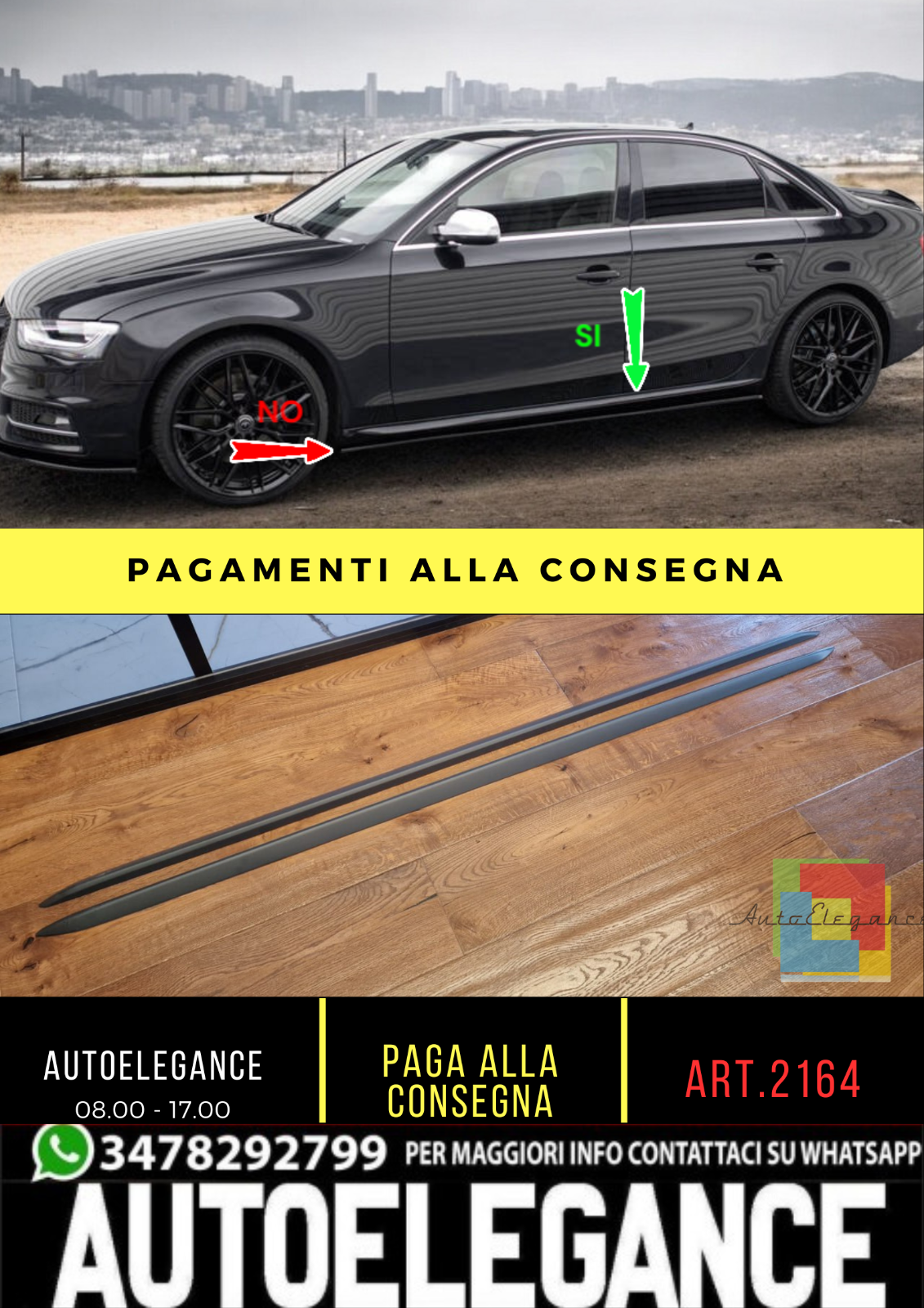 ?2164 coppia minigonne laterali AUDI A4 da verniciare look S line?