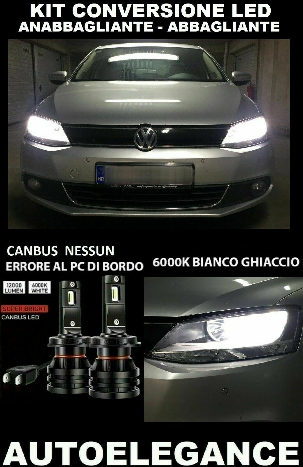 VW JETTA HYBRID ANABBAGLIANTI ABBAGLIANTI LED 16.000LM CAMBUS - AT