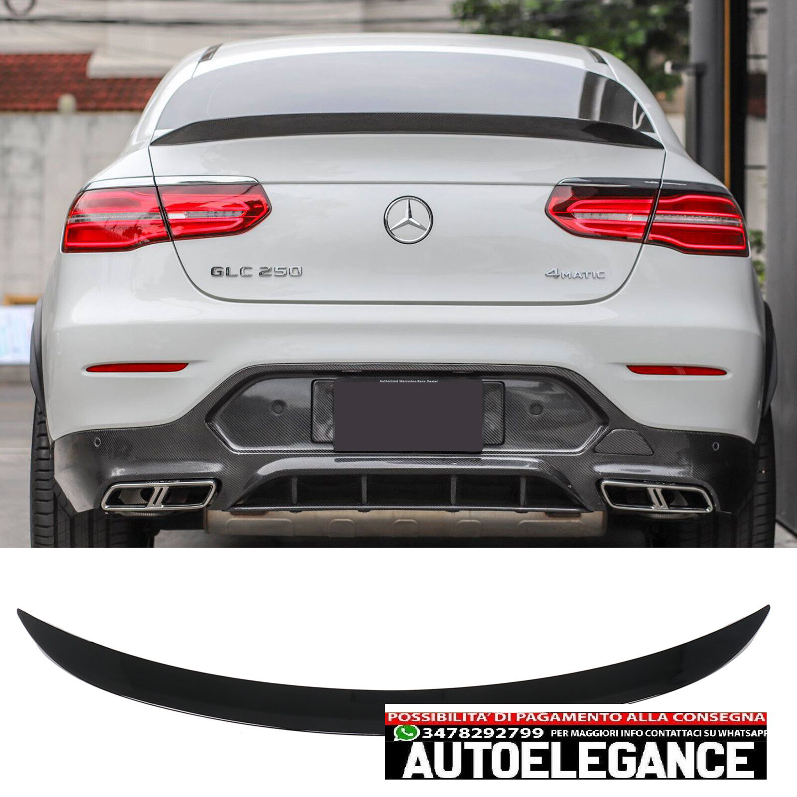 Rear Spoiler For Gle W166 C292 Coupe Brillant Black Painted Rear Wing