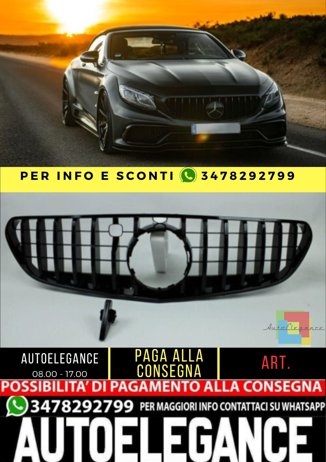 Paraurti anteriore compatibile con Mercedes S Coupe Cabrio C217 A217 cromato
