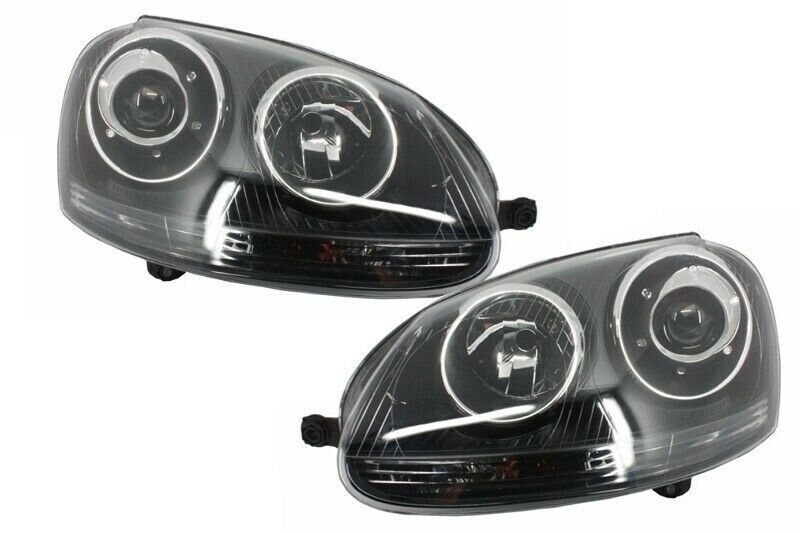 Faros Xen&oacute;n Look para VW Golf 5V Mk5 03-07 Jetta 05-10 Gti R32 Negro Edici&oacute;n