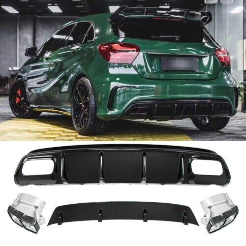 Difusor De Parachoques Trasero Doble Adaptaci&oacute;n Para Benz Clase A W176 2012-18