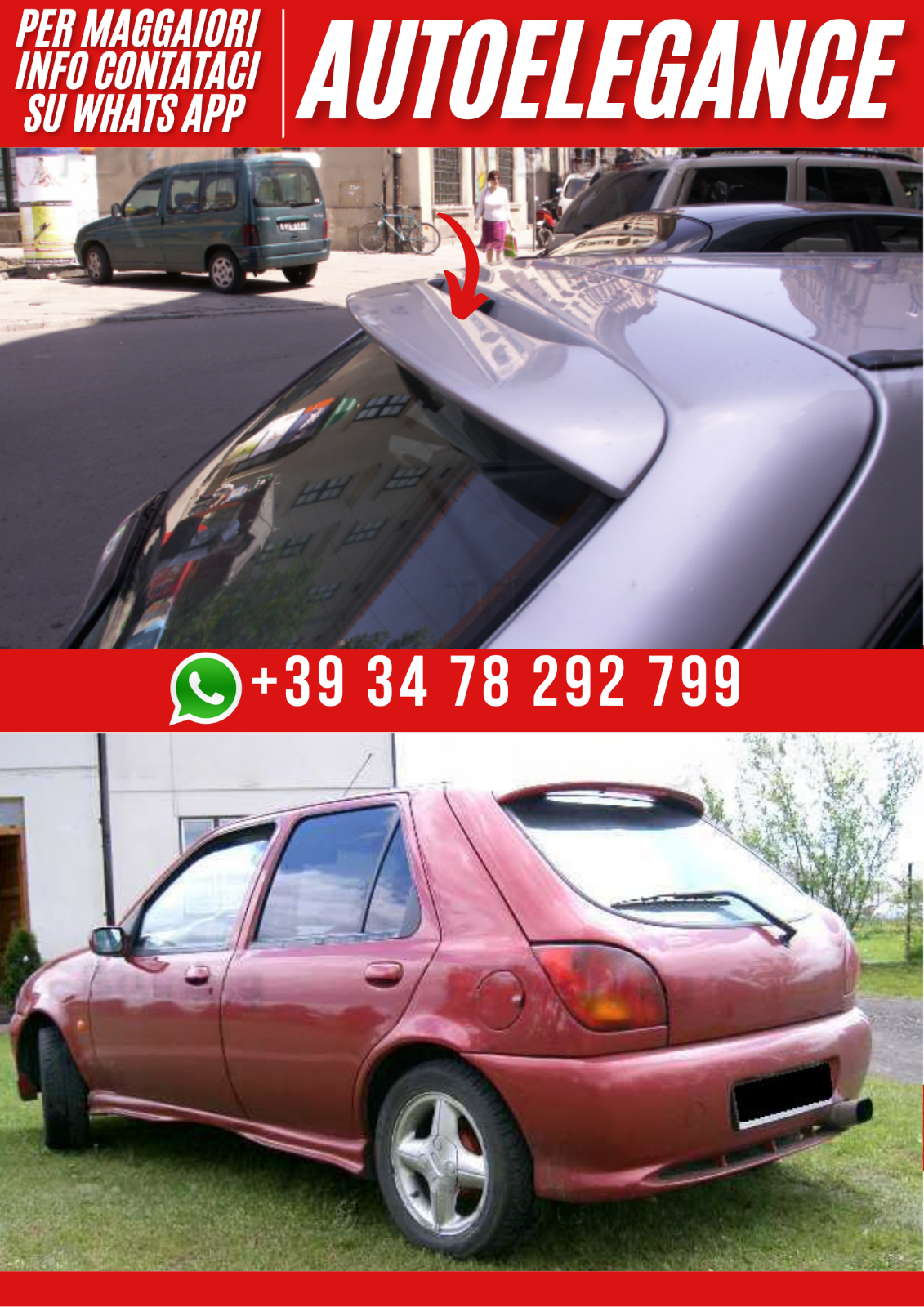 ??Spoiler Arri&egrave;re Compatible Avec FORD Fiesta 1995&ndash;1999 Mk4 ??