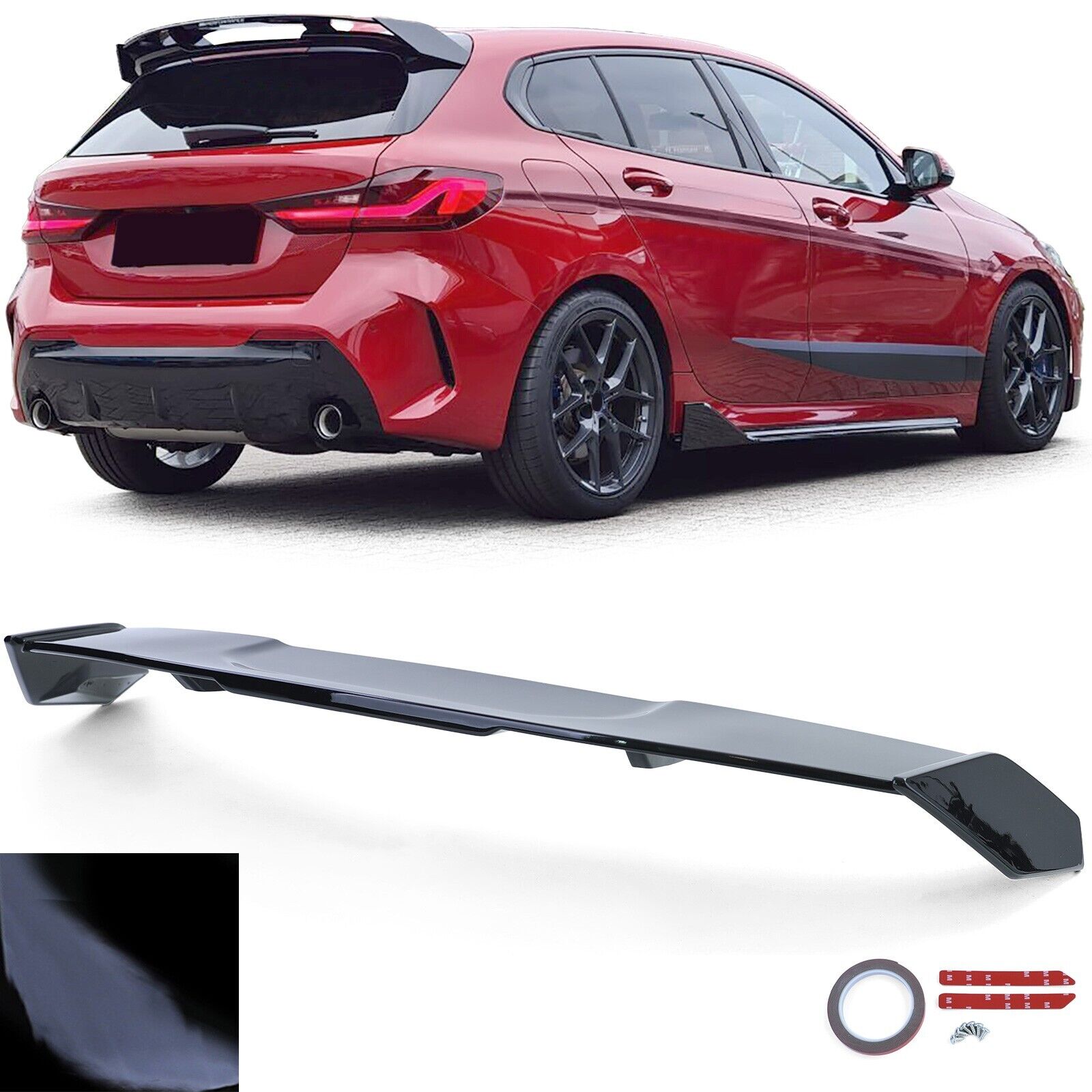 Sport Roof Heckspoiler Performance Schwarz Gl&auml;nzend Geeignet f&uuml;r BMW Serie 1 F40