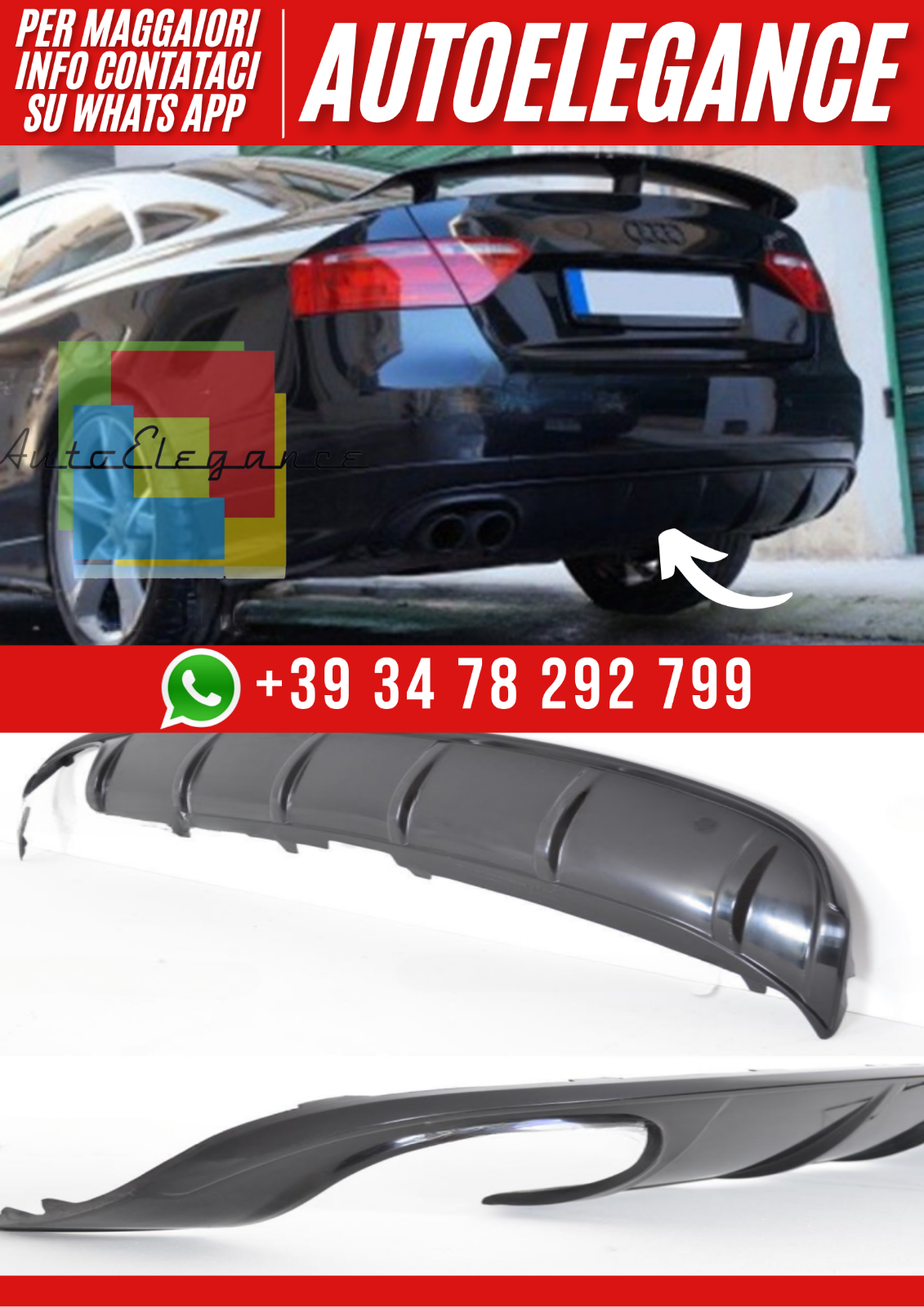 Diffuseur Pare-Chocs Audi A5 Coupe 2007-2011 Authentique I