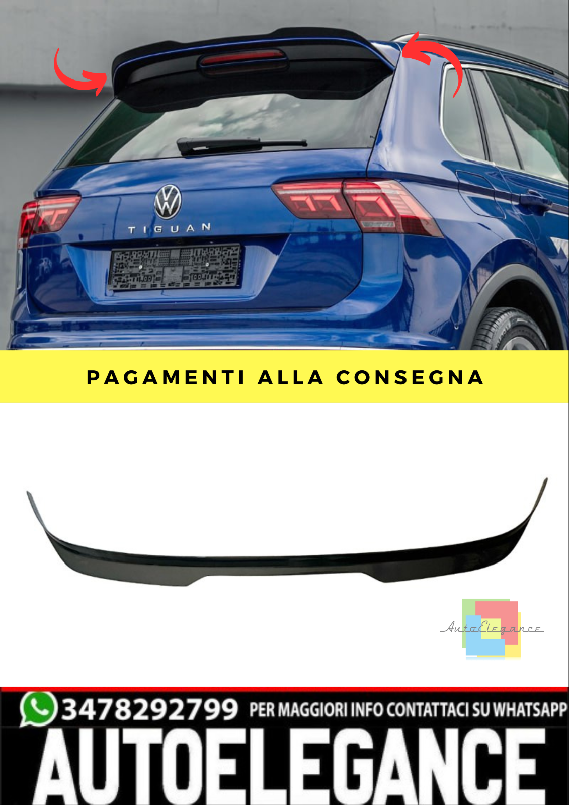 ? Ala Spoiler Adecuado para VW Tiguan Mk2 2016 For Techo Negro Brillante ?