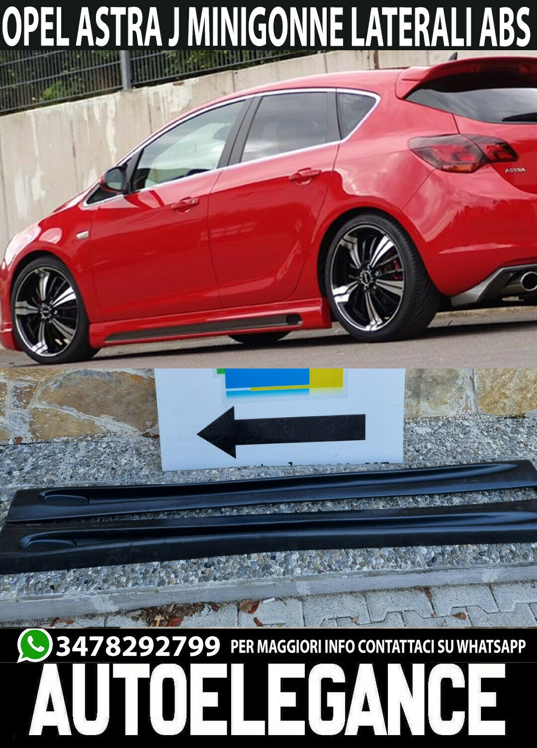 Schweller Seitenlichter Opel Astra J 5 T&uuml;ren Look Sport Unten Anschluss ABS