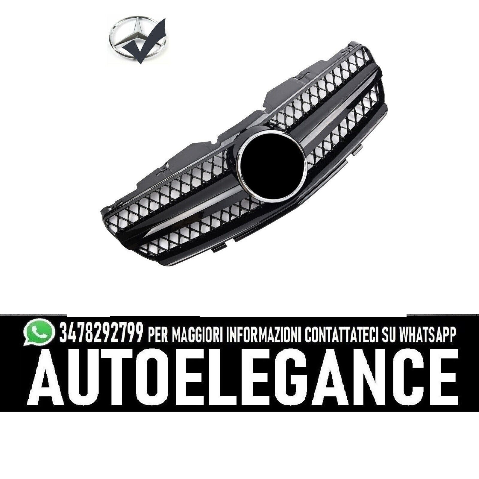 K&uuml;hlergrill passend f&uuml;r Mercedes R230 SL 2001&ndash;2006, gl&auml;nzend schwarz &ndash;