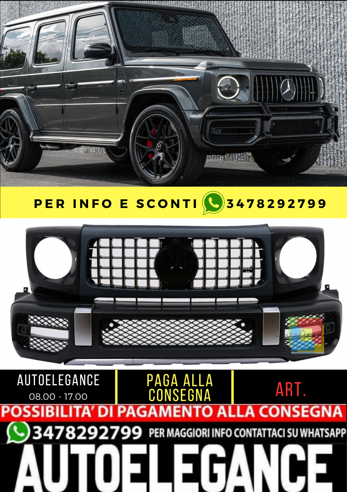 💥BODYKIT ADATTO PER Mercedes Classe G W463 Facelift (2018-Up) G63 Look💥