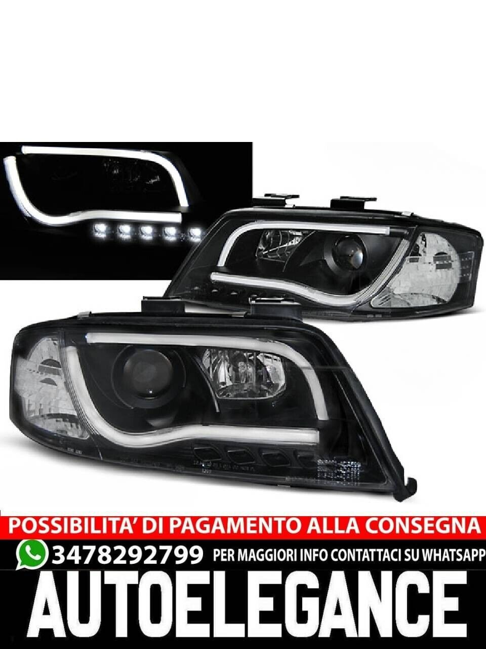 Tuyau Phares DRL Noir pour Audi A6 05.97-05.01
