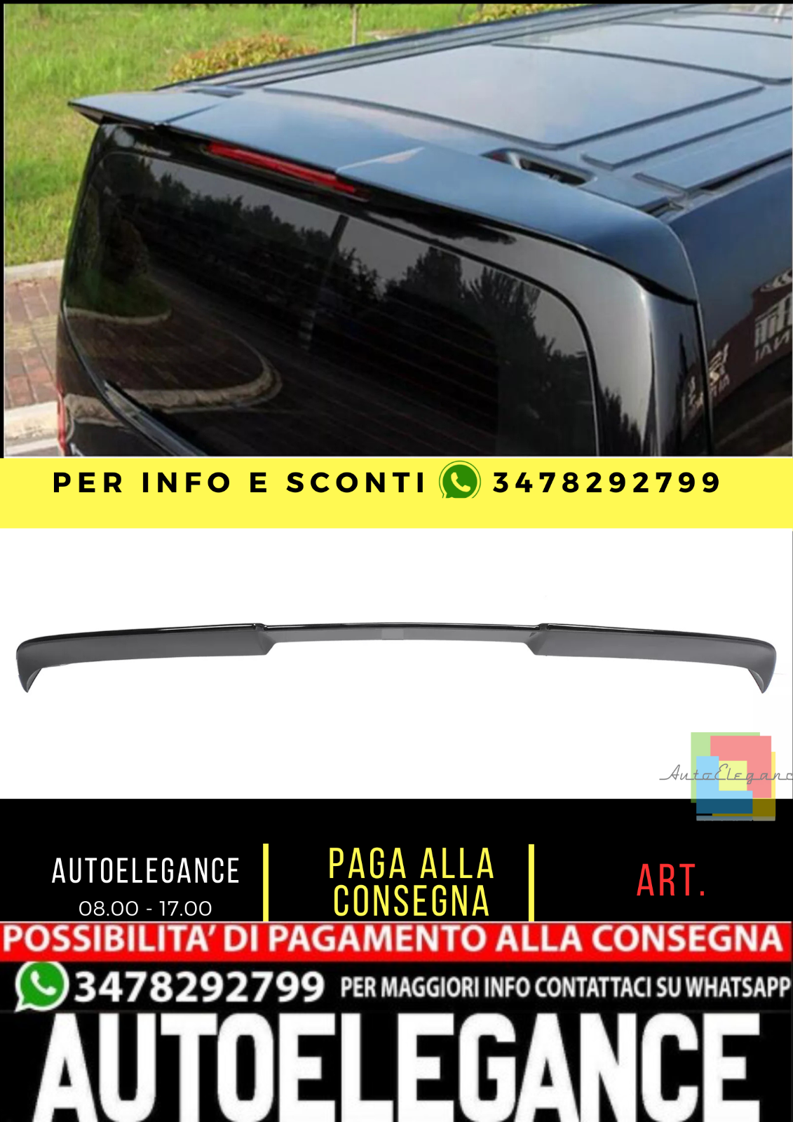 😎spoiler posteriore adatta per Vito W447😎