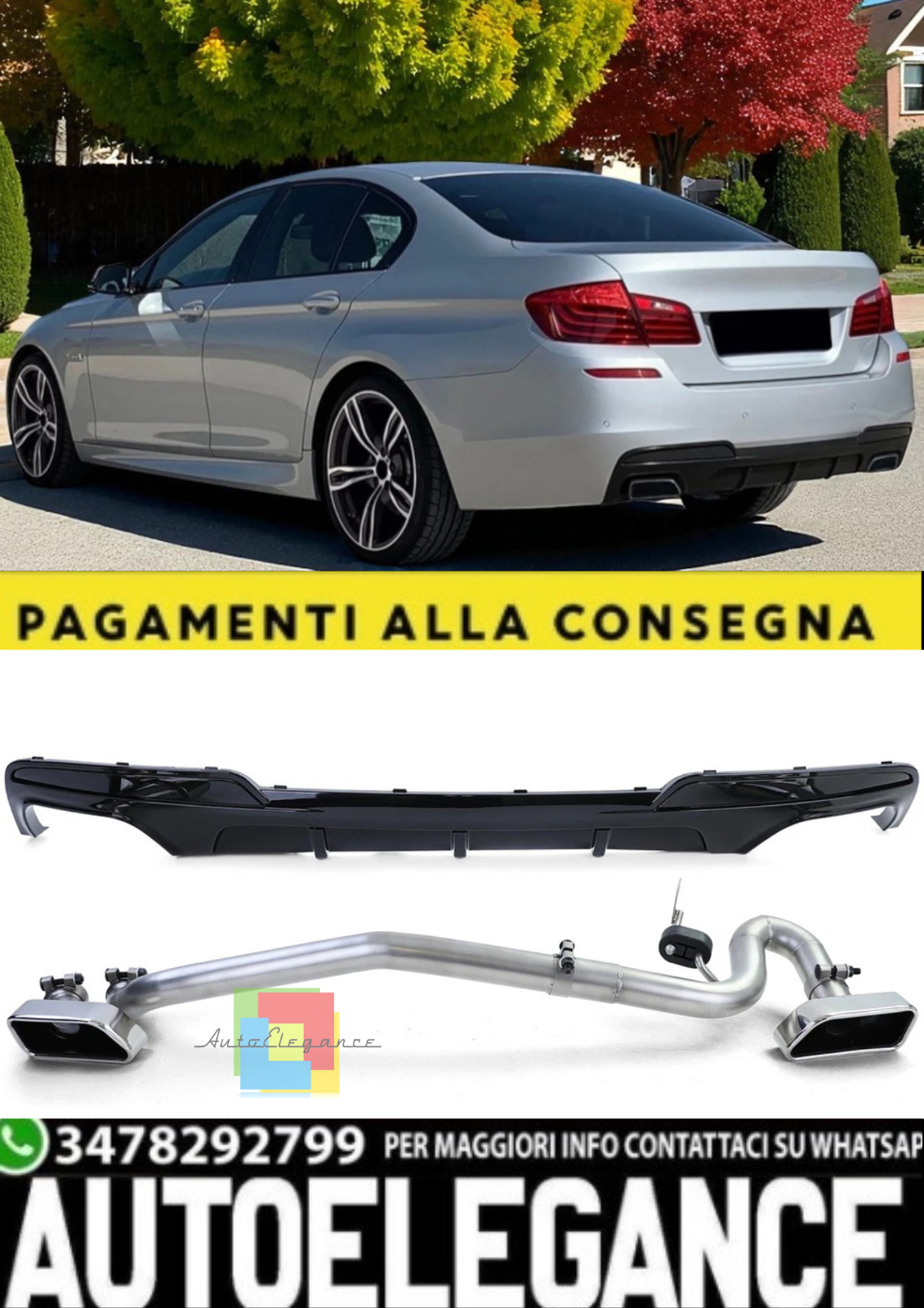 Converter Exhaust System V8 Gloss + End Duplex &ndash; Suitable for BMW Serie 5