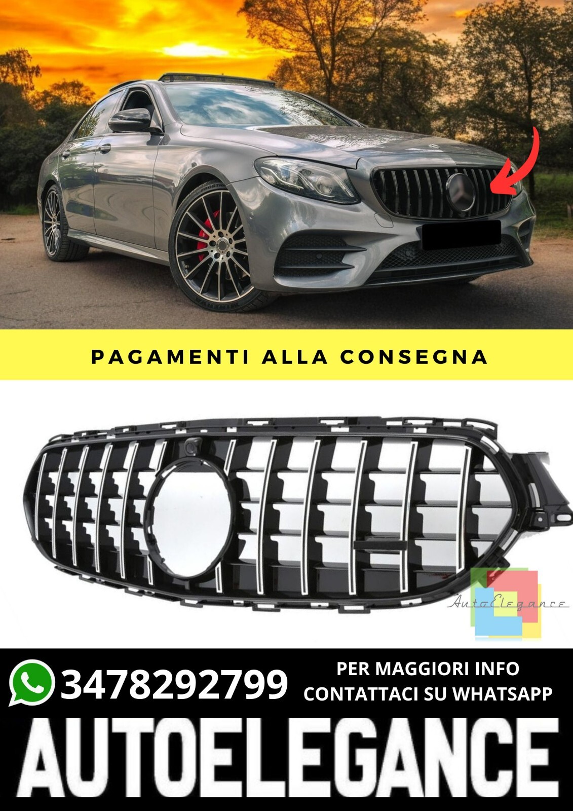 Griglia adatto per Mercedes E-Class (W213) 2021-2023 PANAMERICANA