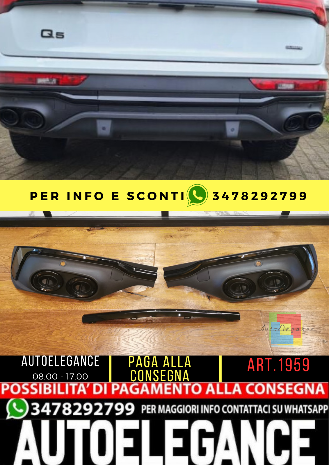 ?1959 DIFFUSORE ADATTO PER Q5 SPORTBACK 2021-2022 LOOK SQ5?